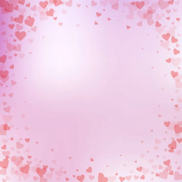 Red heart love confettis. Valentine's day vignette — Stock Vector