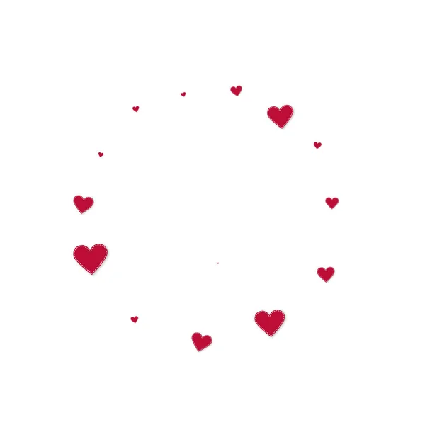 Czerwone serce miłość confettis. Walentynki ramki dr — Wektor stockowy