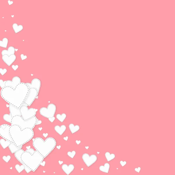 El corazón blanco ama los confettis. Rincón del día de San Valentín — Vector de stock