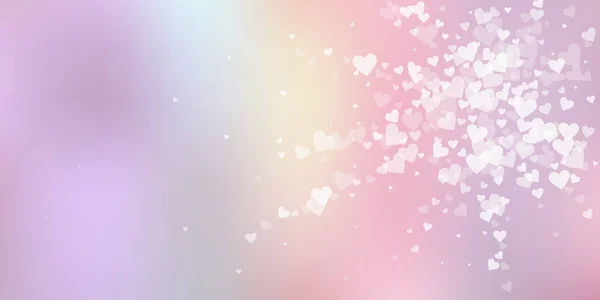 El corazón blanco ama los confettis. Día de San Valentín explos — Archivo Imágenes Vectoriales