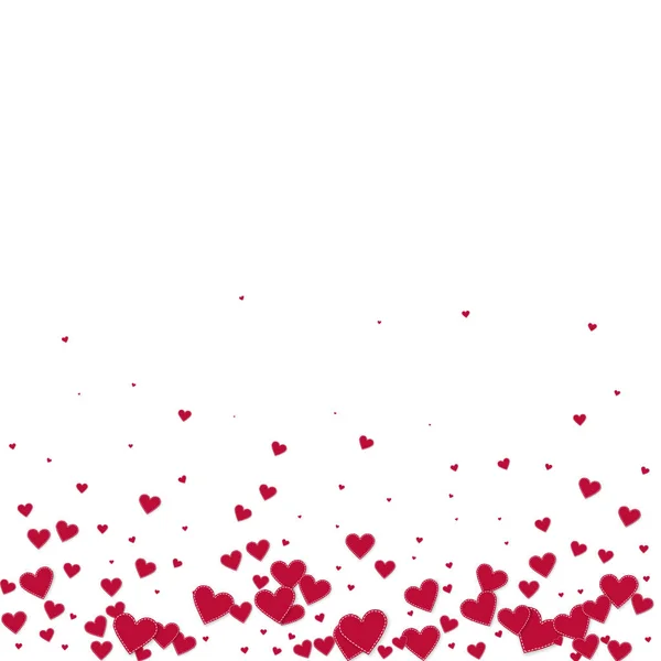 El corazón rojo ama los confettis. Gradiente del día de San Valentín — Vector de stock