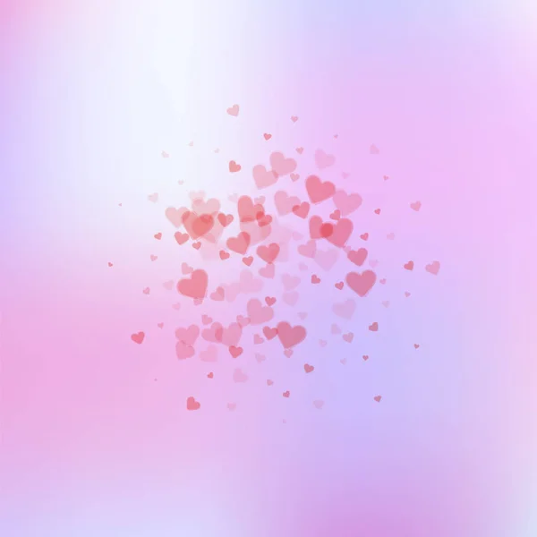 Hati merah cinta confettis. Valentine hari explosio - Stok Vektor