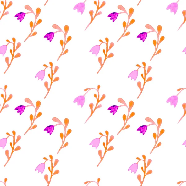 Cute watercolor floral seamless pattern. Pink boho — Stock Photo, Image