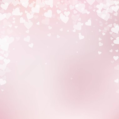 Beyaz kalp konfetileri sever. Sevgililer Günü Düşüyor