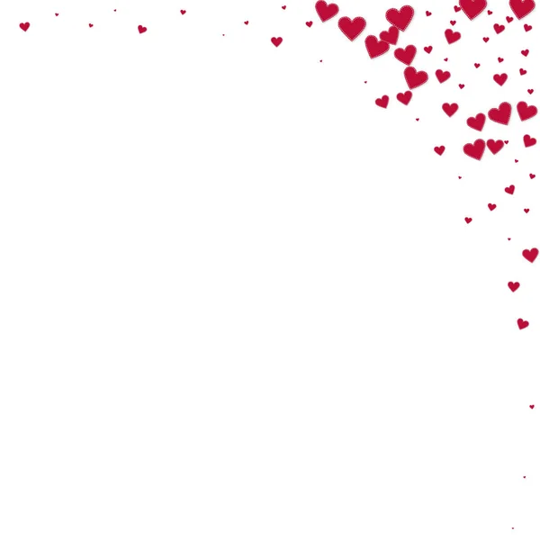 Κόκκινη καρδιά αγάπη confettis. Ημέρα του Αγίου Βαλεντίνου γωνία o — Διανυσματικό Αρχείο
