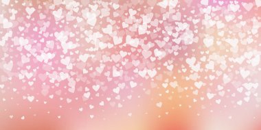 Beyaz kalp konfetileri sever. Sevgililer Günü Gradie