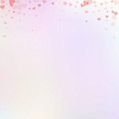 Kırmızı kalp aşk confettis. Sevgililer günü gradyan