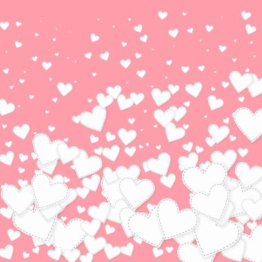 Beyaz kalp konfetileri sever. Sevgililer Günü Düşüyor