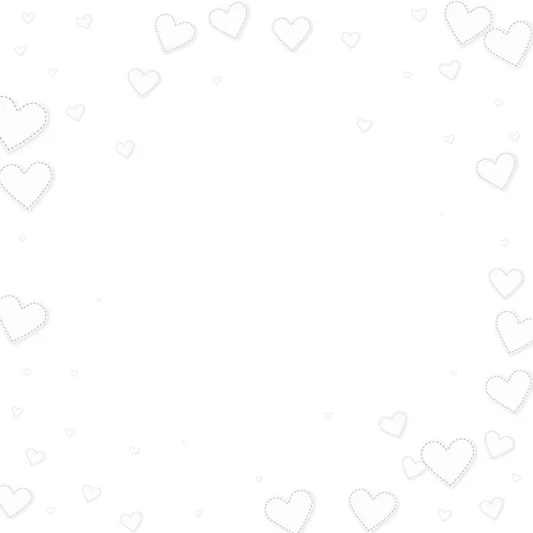 Beyaz kalp konfetileri sever. Sevgililer günü vignet — Stok Vektör