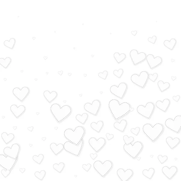 Jantung putih cinta confettis. Valentine hari gradie - Stok Vektor