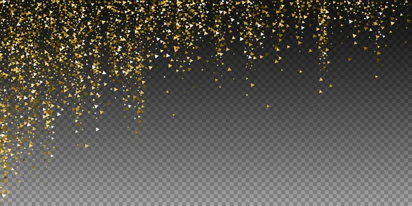 Triángulos de oro de lujo confeti espumoso. Dispersión — Archivo Imágenes Vectoriales