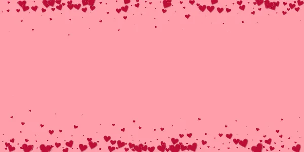 Rote Herzen lieben Konfettis. Valentinstag Grenze i — Stockvektor
