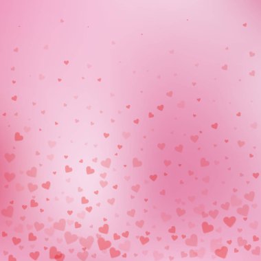 Kırmızı kalp aşk confettis. Sevgililer günü gradyan