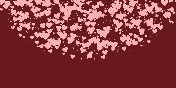 Pink heart love confettis. Valentine's day semicir — Stock Vector