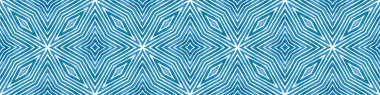 Mavi Kusursuz Sınır Parşömeni. Geometrik Suluboya 
