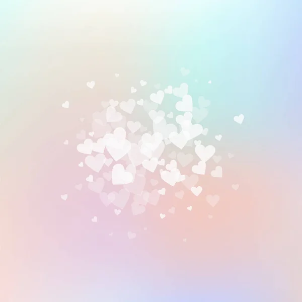 El corazón blanco ama los confettis. Día de San Valentín explos — Vector de stock