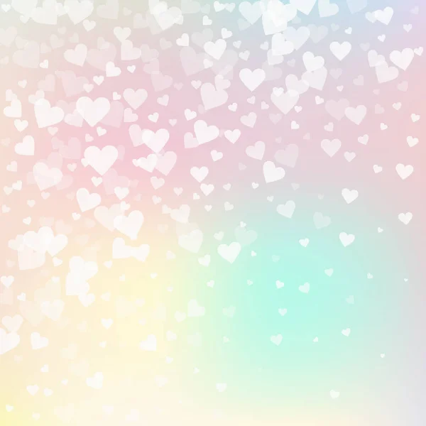 Vita hjärtan älskar konfettis. Alla hjärtans dag gradie — Stock vektor