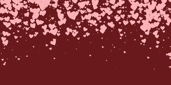 Рожеве серце confettis любов'ю. Валентина падіння — стоковий вектор