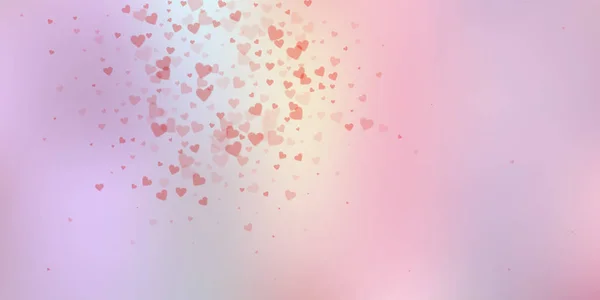 Rote Herzen lieben Konfettis. Explosiver Valentinstag — Stockvektor