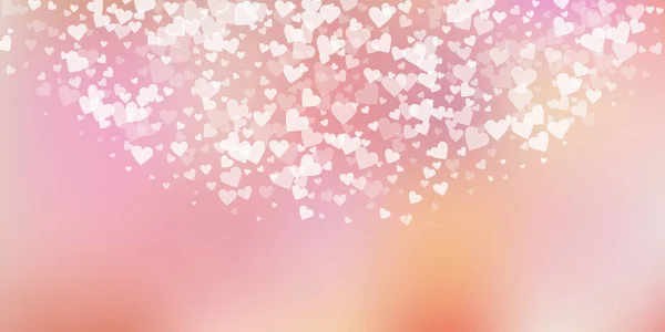 Witte hart liefde confettis. Valentijnsdag — Stockvector