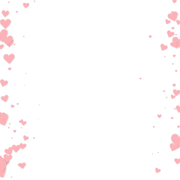 Rosa hjärta kärlek confettis. Alla hjärtans dag gränser — Stock vektor