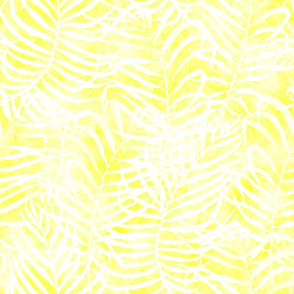 Tropical seamless pattern. Watercolor tangled palm