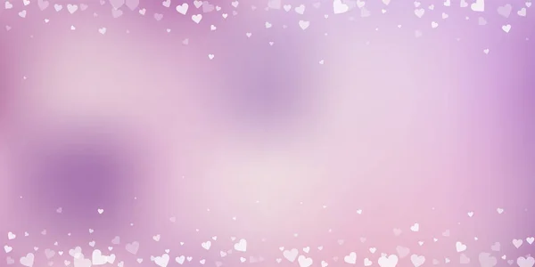 Witte hart liefde confettis. Aftelkalender voor Valentijnsdag grens — Stockvector