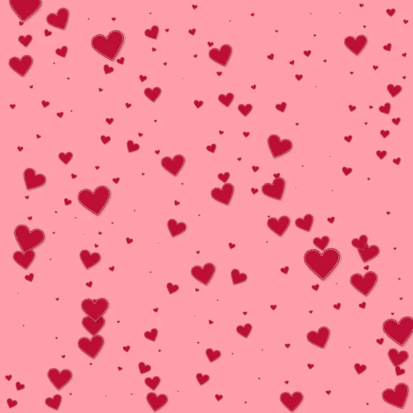 Красное сердце любит конфетти. День Святого Валентина падает — стоковый вектор
