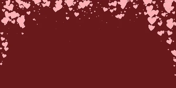 Corazón rosado amor confettis. Día de San Valentín caída — Vector de stock