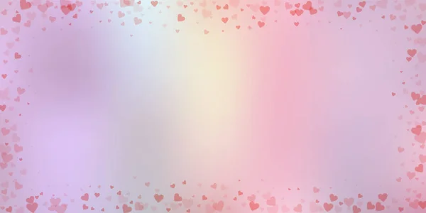 Le cœur rouge adore les confettis. Cadre Saint-Valentin mi — Image vectorielle
