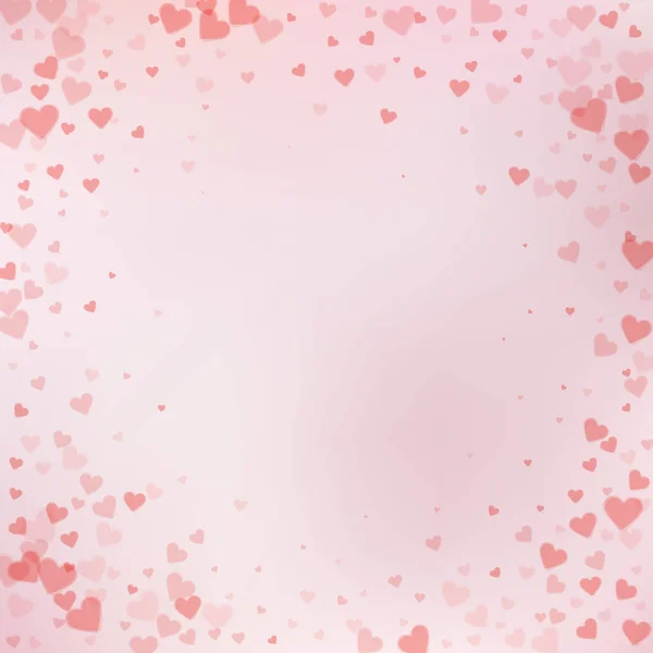 El corazón rojo ama los confettis. Viñeta de San Valentín — Vector de stock