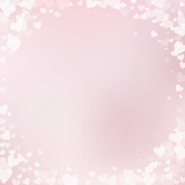 Beyaz kalp konfetileri sever. Sevgililer günü vignet