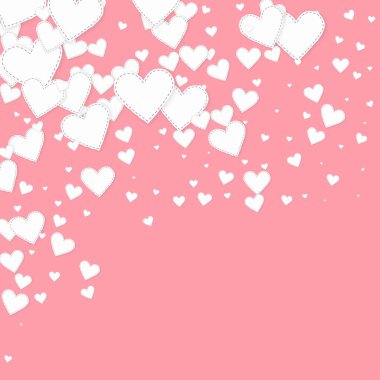 Beyaz kalp konfetileri sever. Sevgililer Günü Düşüyor