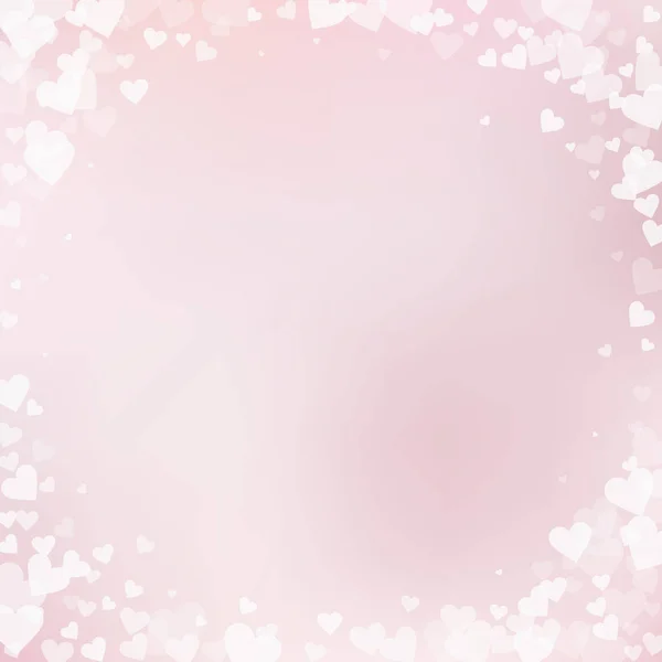Coração branco amor confettis. vignet Dia dos Namorados — Vetor de Stock
