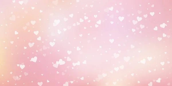Le cœur blanc adore les confettis. Chute de la Saint-Valentin — Image vectorielle
