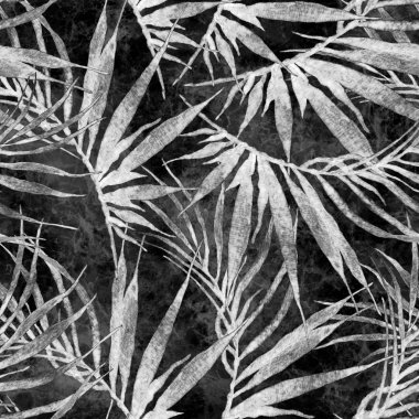 Tropikal seamless modeli. Suluboya kaotik palm