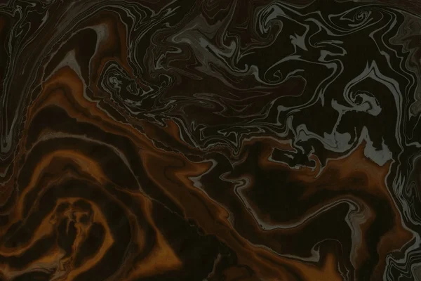 Suminagashi patroon marmer hand geschilderd met zwart — Stockfoto