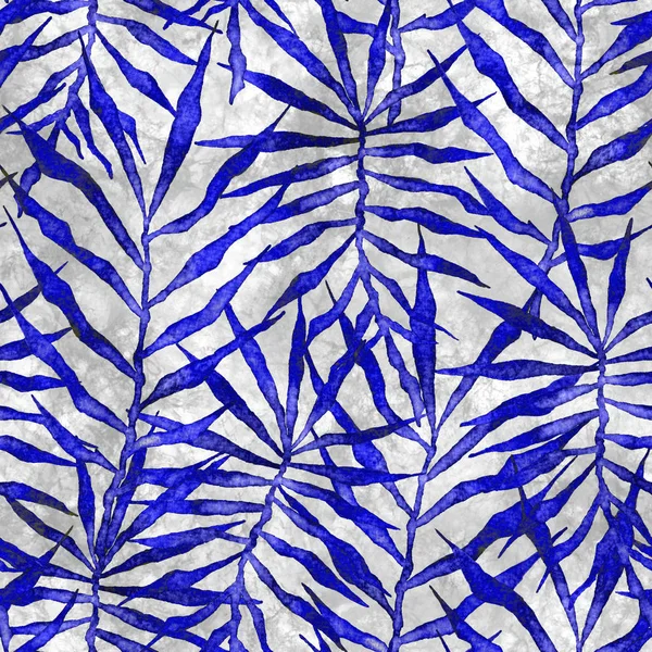 Tropical seamless pattern. Watercolor thorny palm 