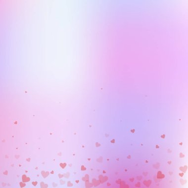 Kırmızı kalp aşk confettis. Sevgililer günü gradyan