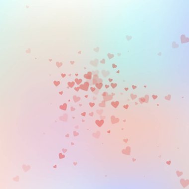 Kırmızı kalp konfetileri sever. Sevgililer günü patlayıcısı.