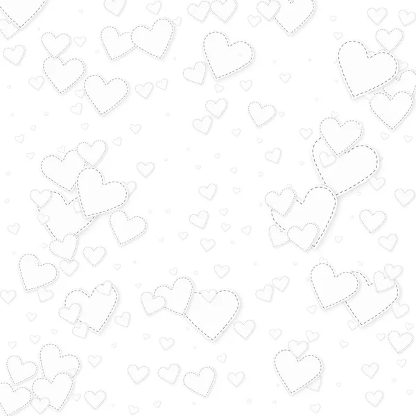 White heart love confettis. Valentine's day fallin — Stock Vector
