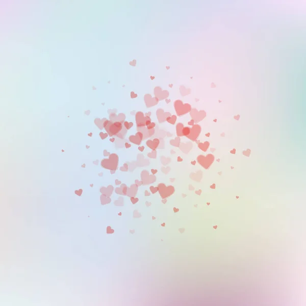 El corazón rojo ama los confettis. Explosión de San Valentín — Vector de stock