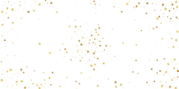 Gouden sterren willekeurige luxe sprankelende confetti. Wegwezen. — Stockvector