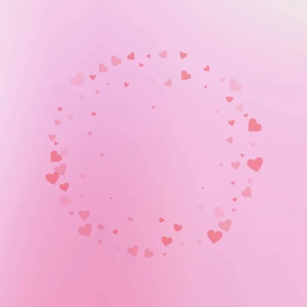 赤いハートの愛 confettis。元バレンタインの日フレーム — ストックベクタ