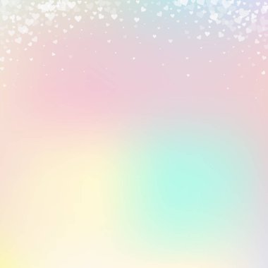 Beyaz kalp konfetileri sever. Sevgililer Günü Gradie