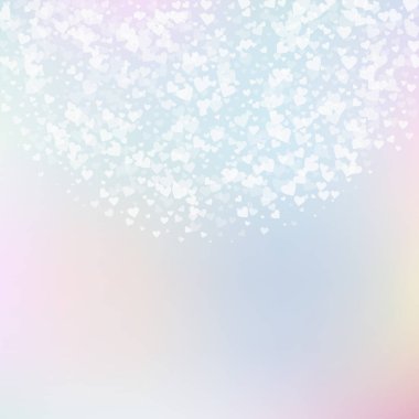 Beyaz kalp konfetileri sever. Sevgililer Günü Semici