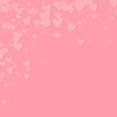 Pembe kalp aşk confettis. Sevgililer günü düşen