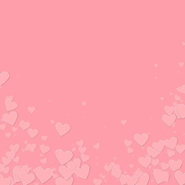 Pembe kalp aşk confettis. Sevgililer günü düşen