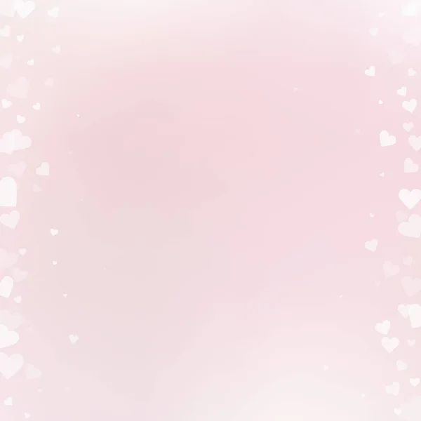 Le cœur blanc adore les confettis. Frontière Saint-Valentin — Image vectorielle