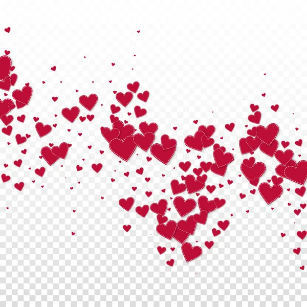 Czerwone serce kocha zapalenie confettis. Walentynki spadają — Wektor stockowy